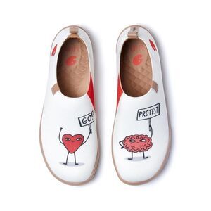 UIN Women’s Walking Shoes Slip On Casual Knit Loafer (Love Wins Toledo )
